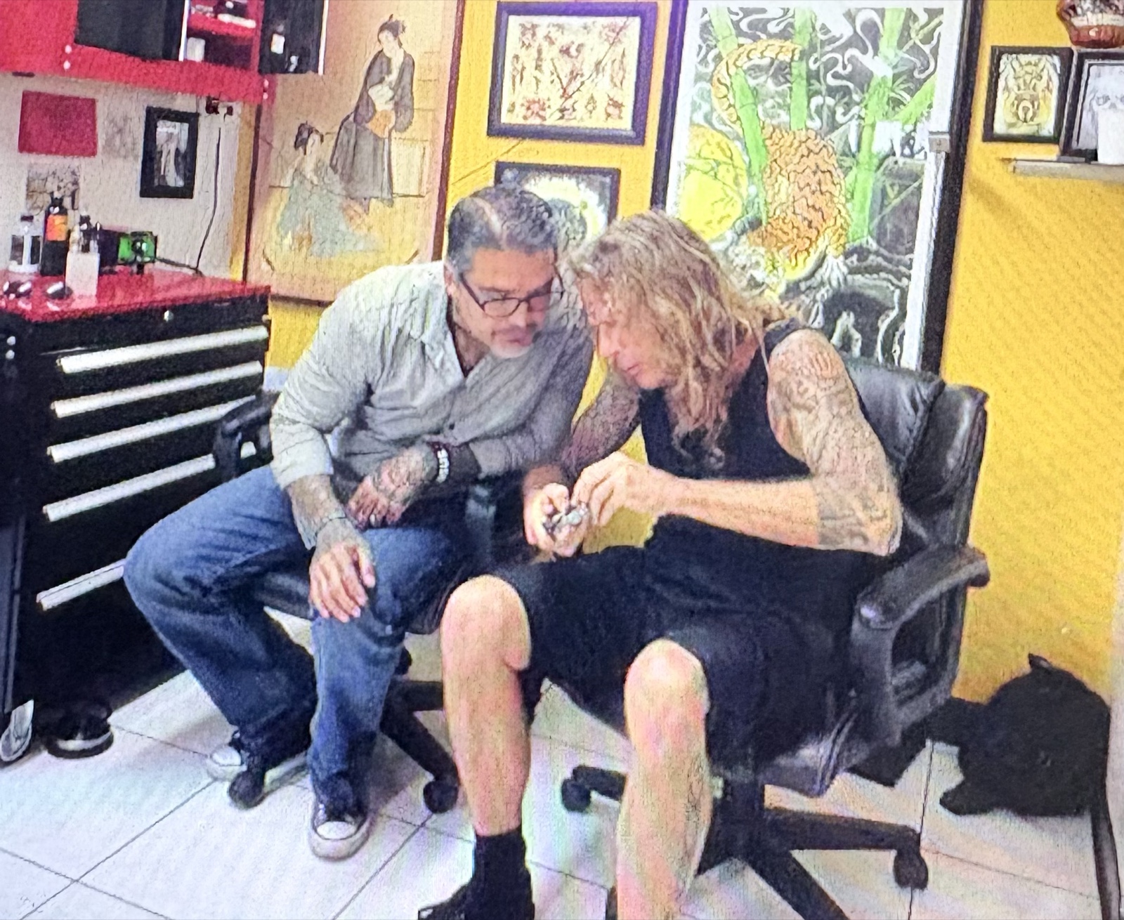 Kevin Mokuahi and Mike Hatfield — two legends in the Hawaii tattoo industry